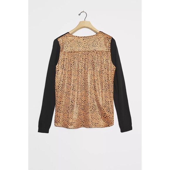 Anthropologie | Isaria Leopard Cat Blouse Women's Size S 151383 - Picture 1 of 5